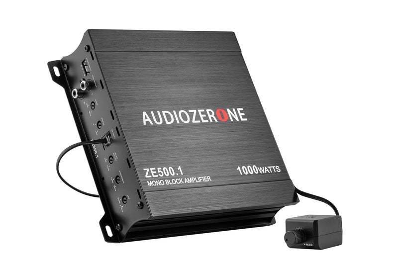 AUDIOZERONE Car Audio Amplifier ZE500.1 1000W Monoblock Class D MOSFET Subwoofer Audio, 1-4 Ohm Stable, Low Pass Crossover, Mosfet Power Supply, Stereo - Image 1